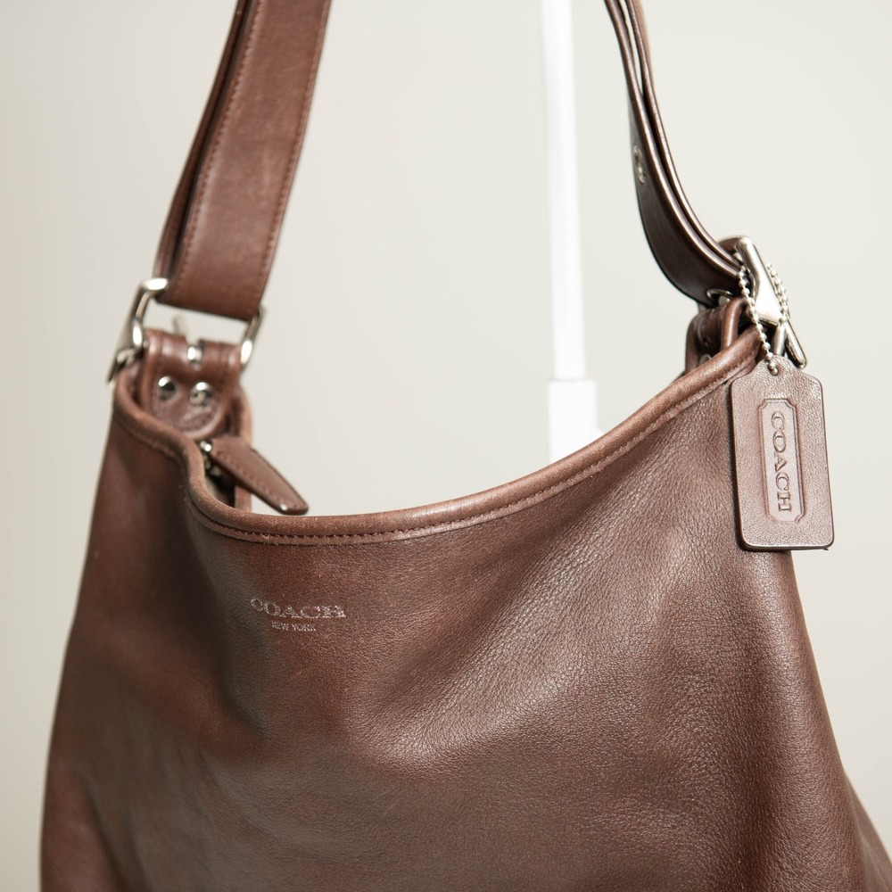 VTG Coach Legacy Brown Leather Hobo Slouchy Shoulder Bag Y2K Minimalist Earthy - Picture 2 of 6